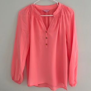 LILY PULITZER ELSA TOP SIZE SMALL CORAL COLOR